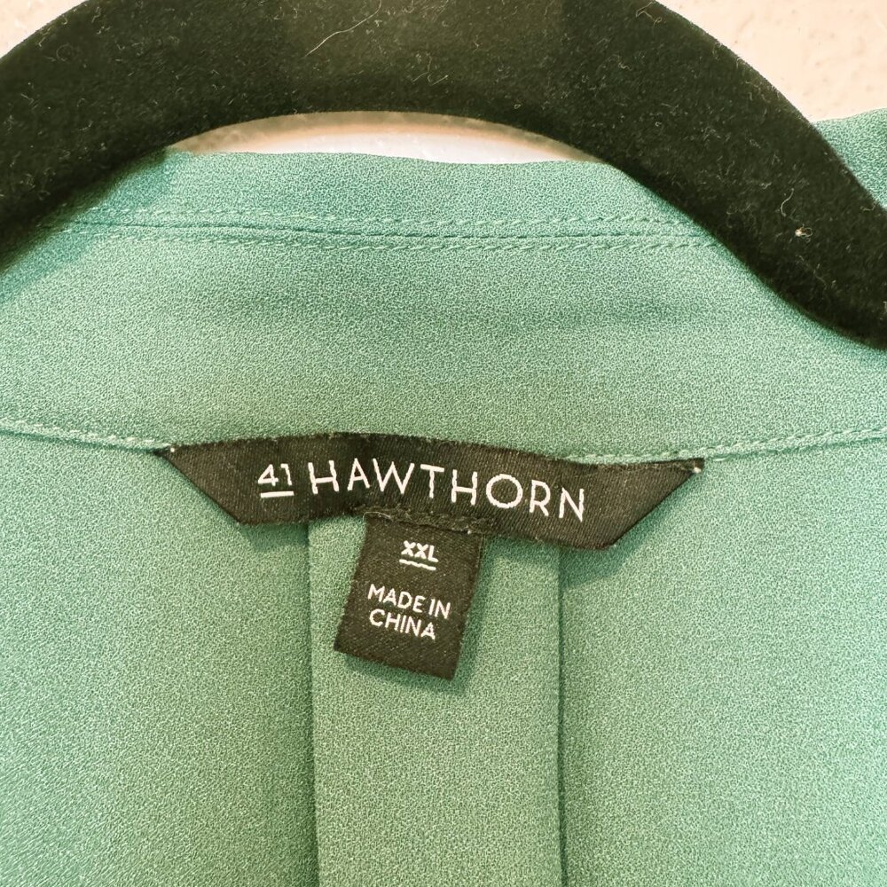 41 HAWTHORN Mar Button Down Green Blouse - Picture 4 of 10